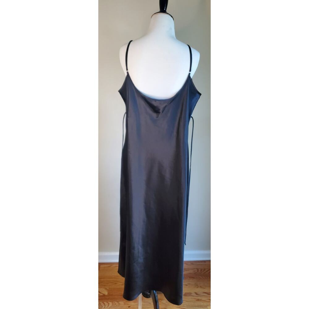 Vintage Delicates‎ Black Satin Maxi Slip Dress Lingerie Women's Size XL - Picture 7 of 11
